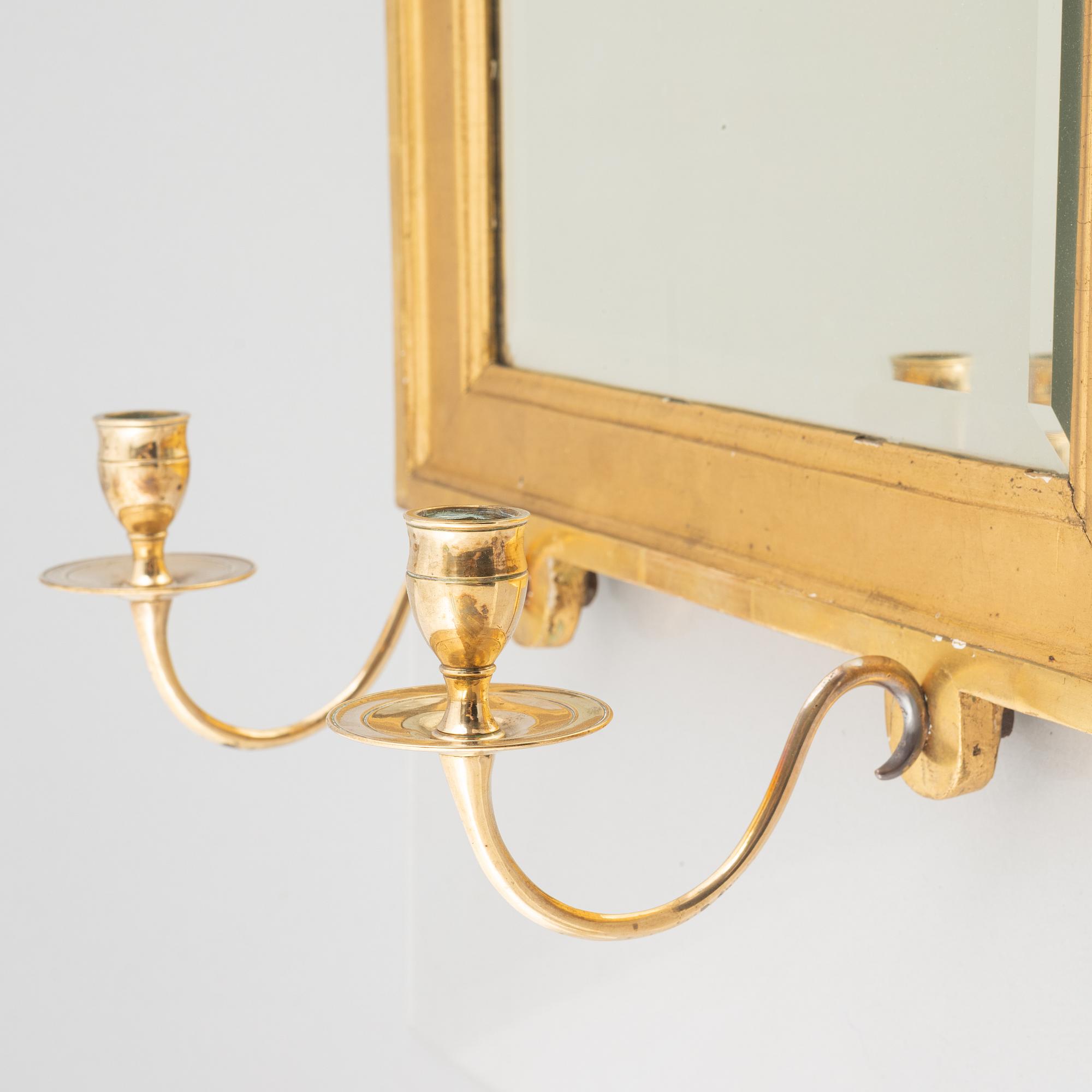 A gilded mirror sconce, second half of the 20th century.