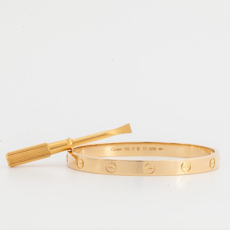 CARTIER, Armband, "Love", 18K guld, storlek 17.