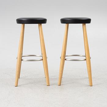Hans J Wegner, bar stools, a pair, Carl Hansen & Son. CH 56.