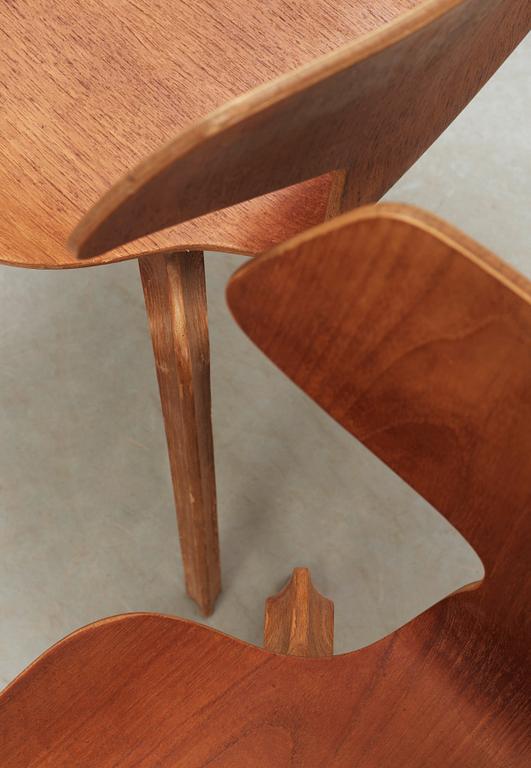 A set of four Arne Jacobsen 'Grand Prix', Fritz Hansen, Denmark 1950-60's.