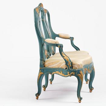 A Swedish carved rococo sofa by A. Thunberg (master in Stockholm 1756-91).