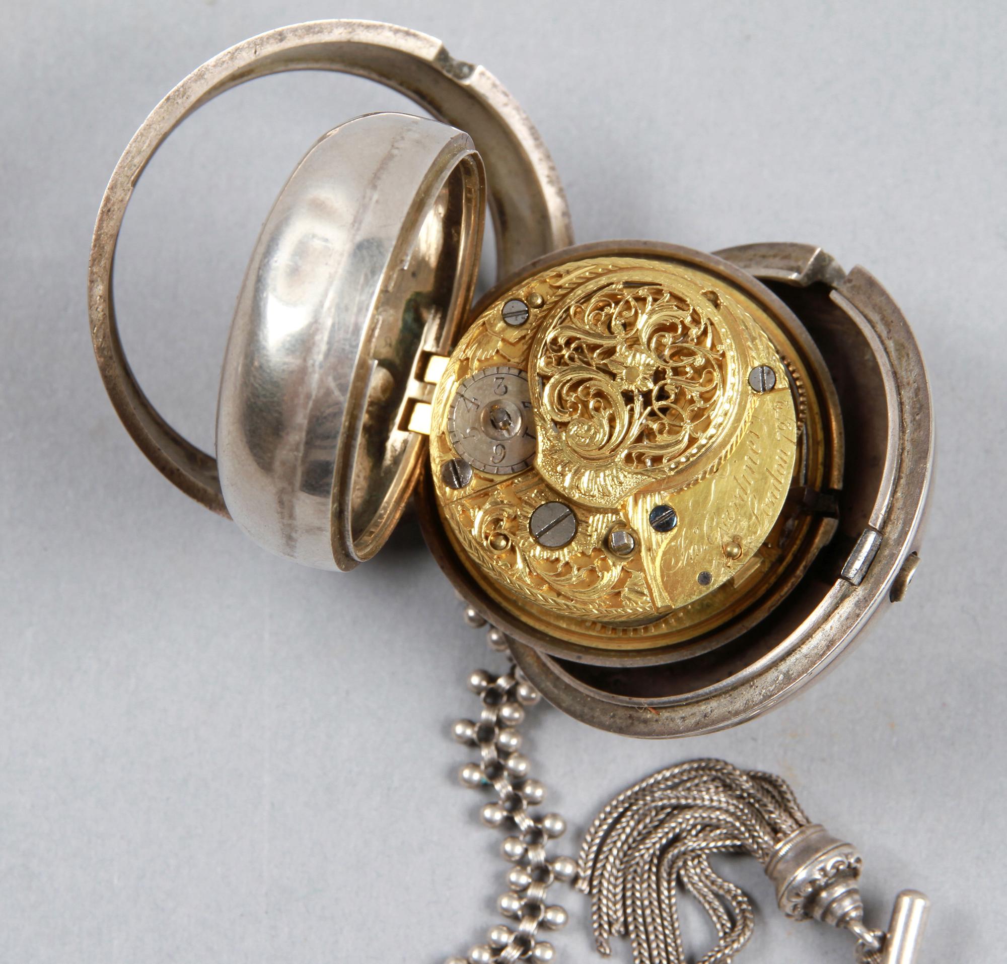 FICKUR, silver, verket märkt Gardiner, boetten stämplad London 1773.