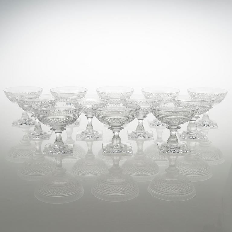 BÅLSKÅL, KARAFF och 87 st GLAS, glas.