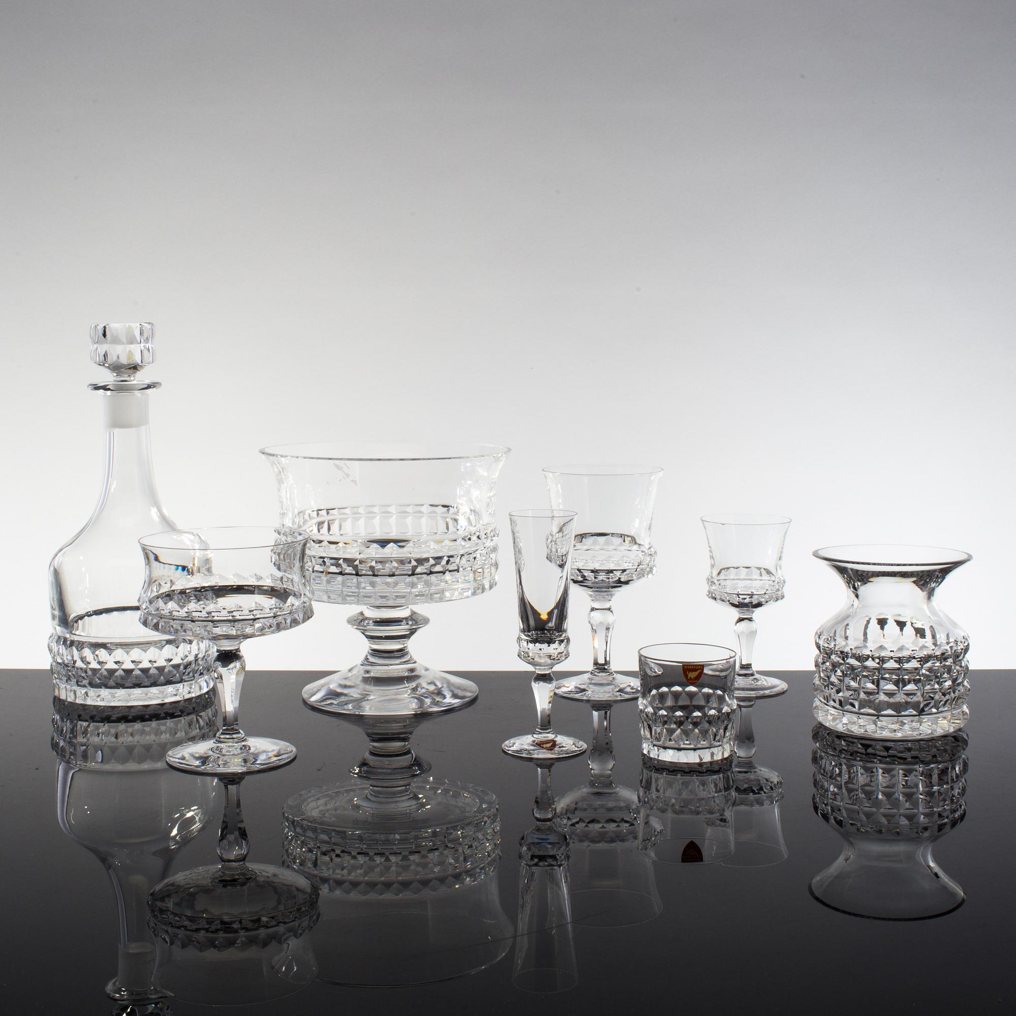 A 61 piece "Silvia" glass service by Ingeborg Lundin for Orrefors.