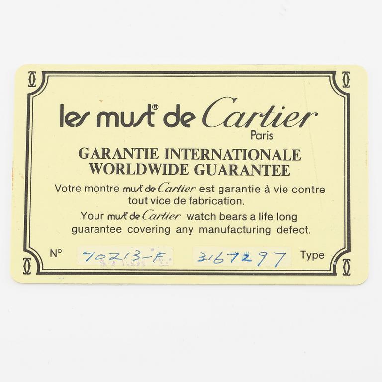 must de Cartier, Tank, "Trinity Dial", wristwatch, 20.5 x 20 (28) mm.