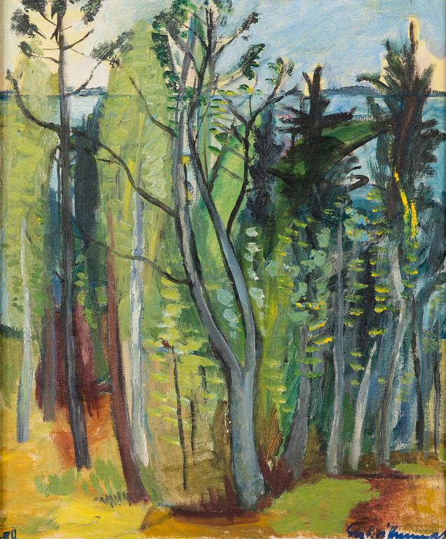 Sylvi Kunnas-Vehmas, öljy kankaalle, signeerattu.