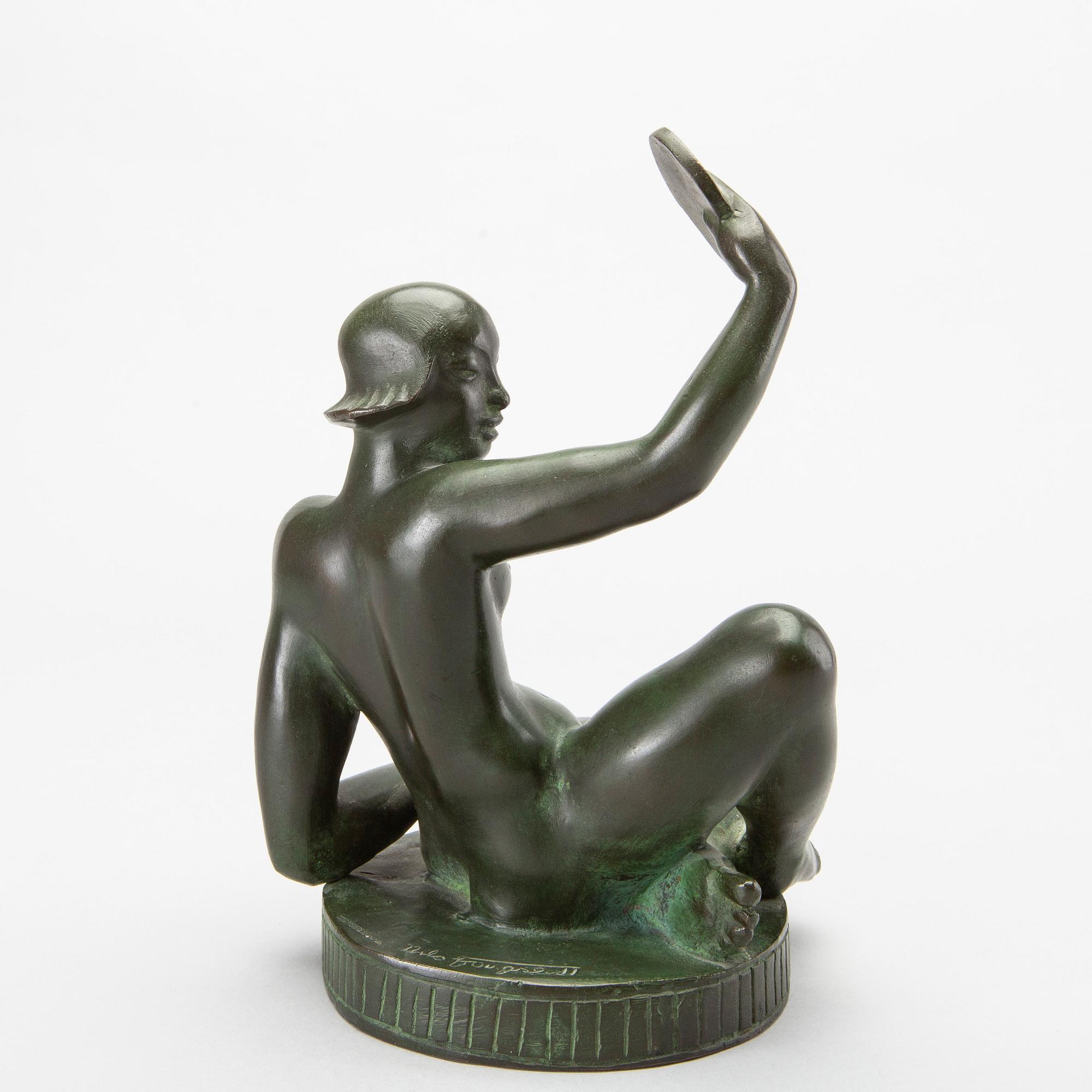 NILS FOUGSTEDT, skulptur, patinerad brons.