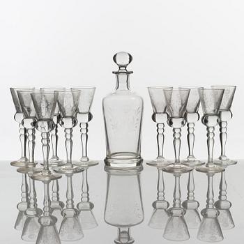 A 12-piece glass service, Reijmyre Glasbruk.