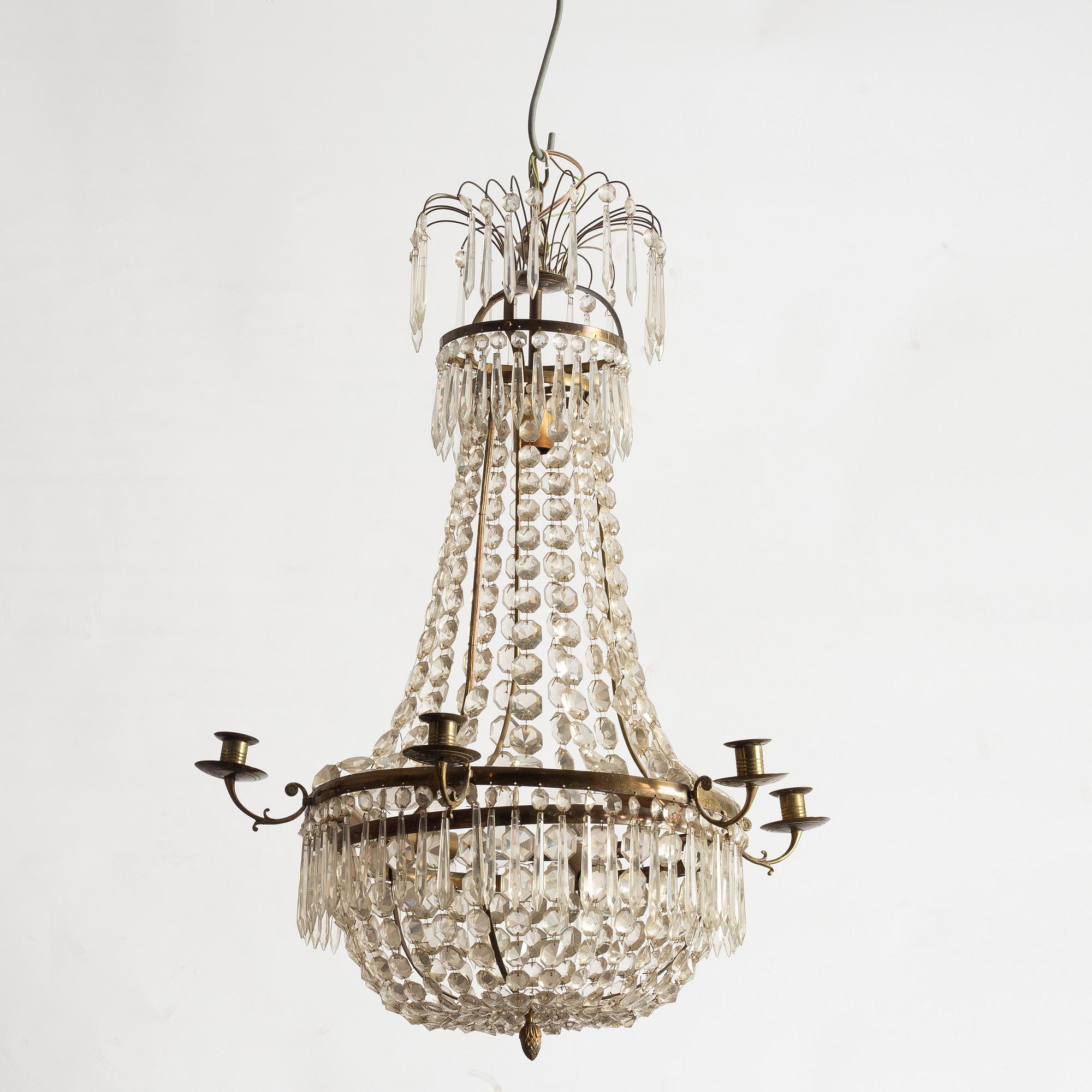 Chandelier, Empire style, mid-20th century.