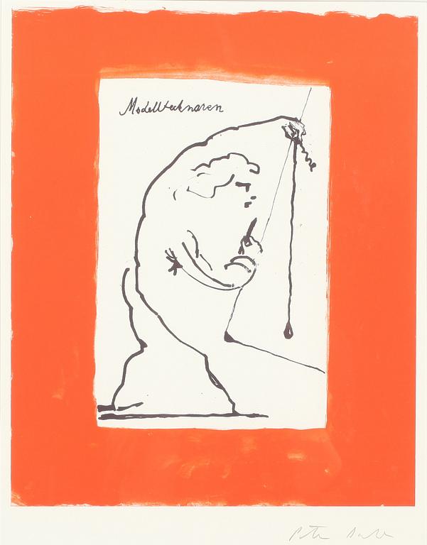 PETER DAHL, litografi, signerad.