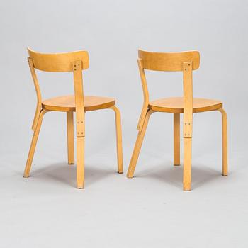 Alvar Aalto, six chairs model 69, Artek, 1950s-60s.