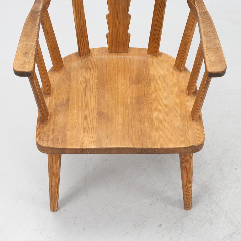 Nordiska Kompaniet, s stained pine chair 'Ekerö', Sweden ca 1947.