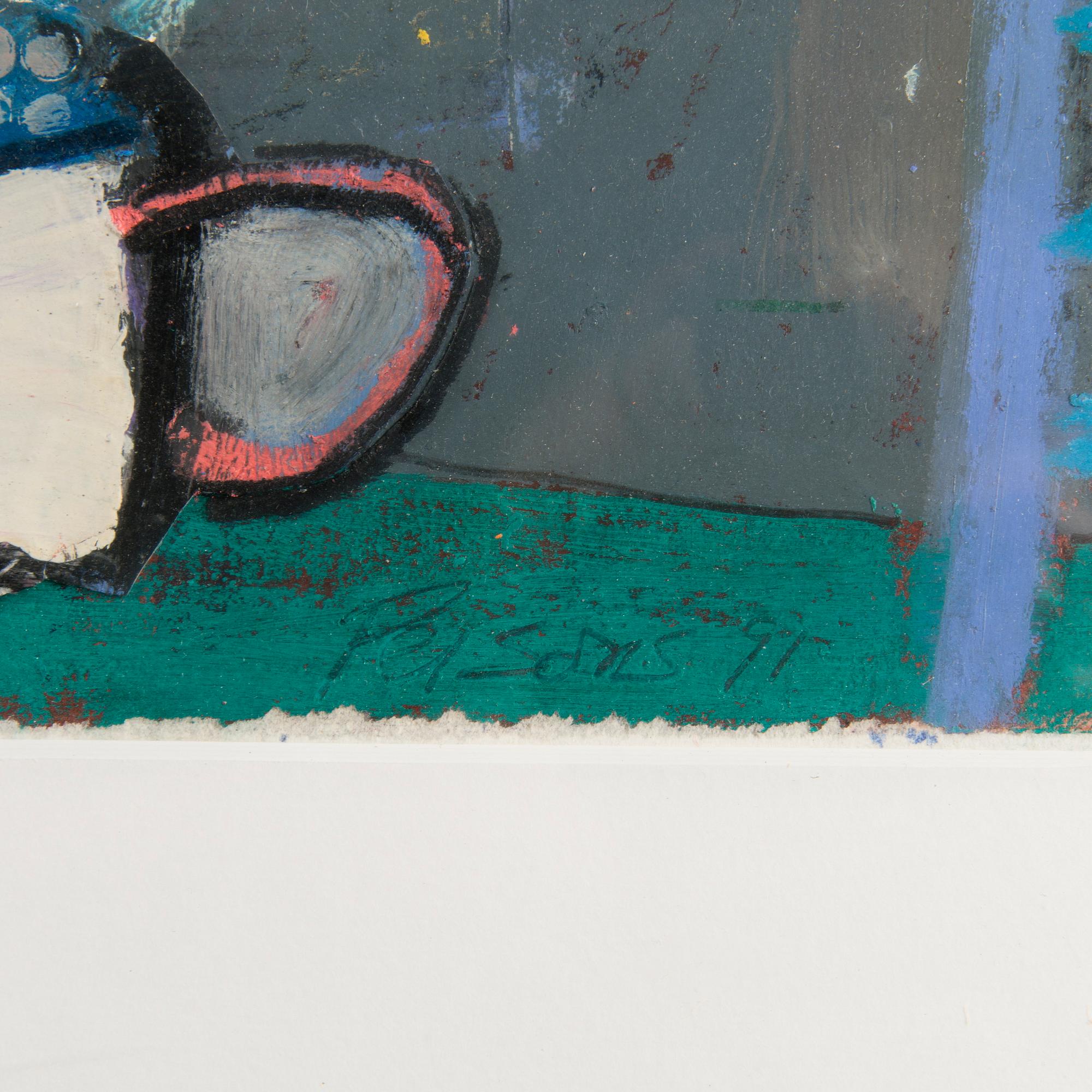 TIMOTHY PERSONS, blandteknik och collage, signerad och daterad -91 ...