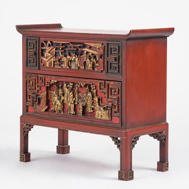 A mirror and chest of drawers from  Carl Johansons Möbleringsaffär, Stockholm, 1920's/30's.