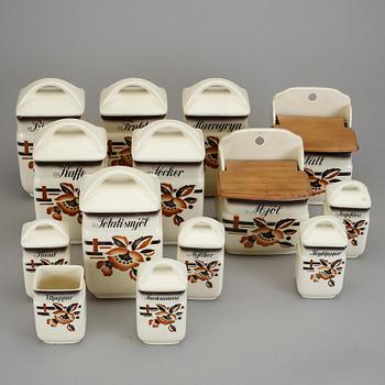 KRYDDBURKAR, 14 st. Porslin, 1930-tal.