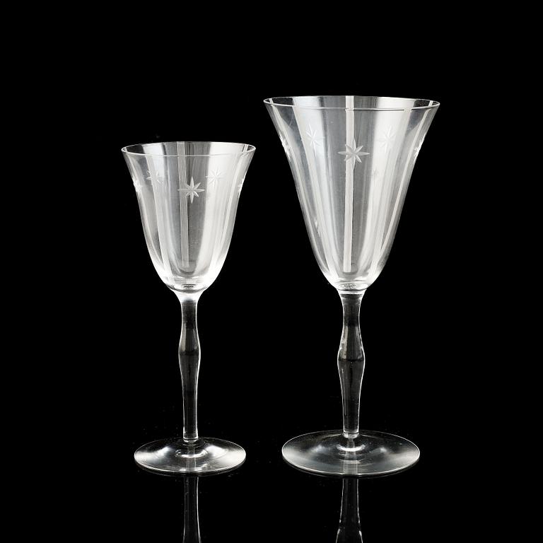 A 24-piece glass service, first half of the 20th Century.