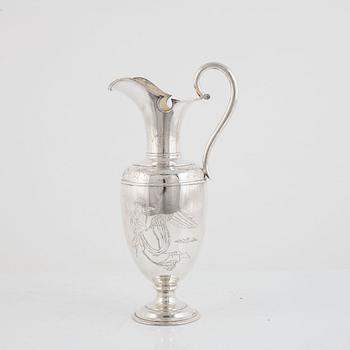 A Swedish late 19th century silver wine decanter, marks of Karl Meyer, Stockholm 1896.