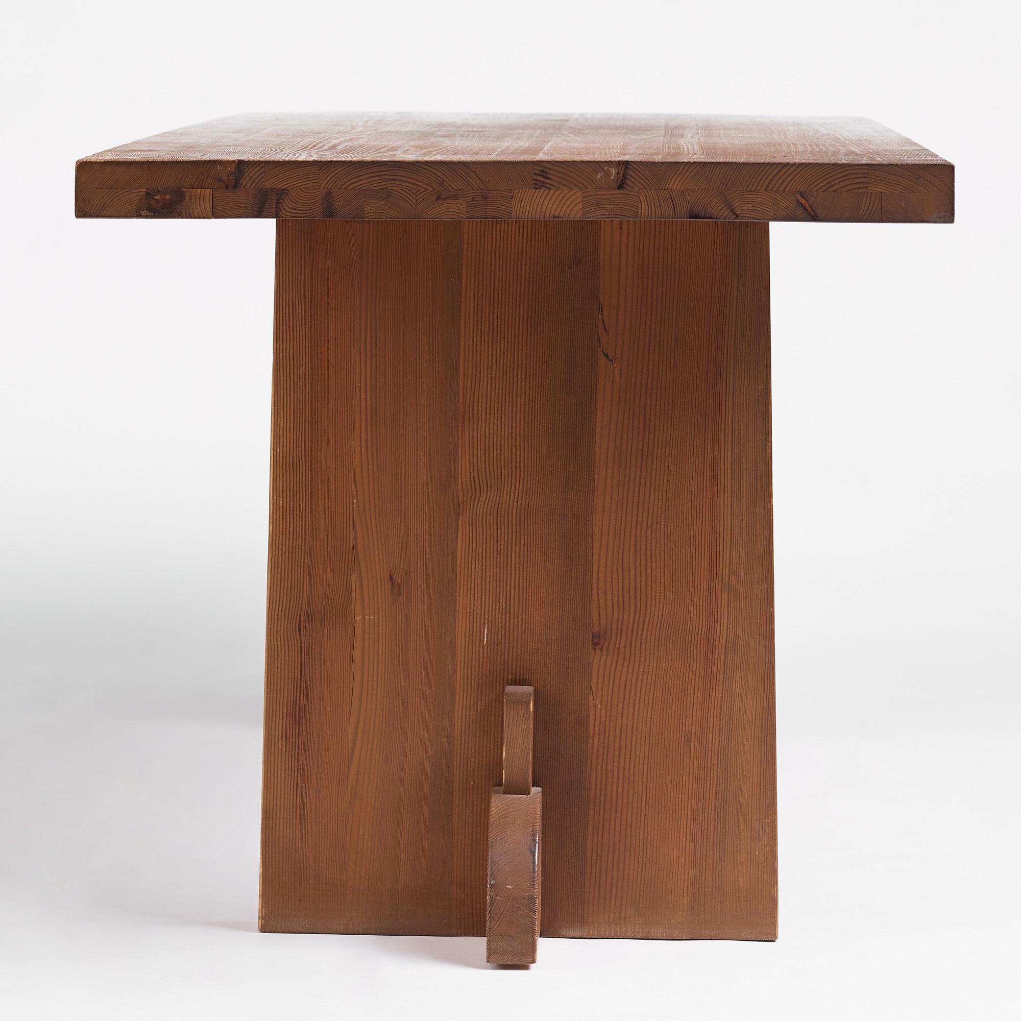 Axel Einar Hjorth, a 'Lovö' stained pine dinner table, Noriska Kompaniet, Sweden 1930s.