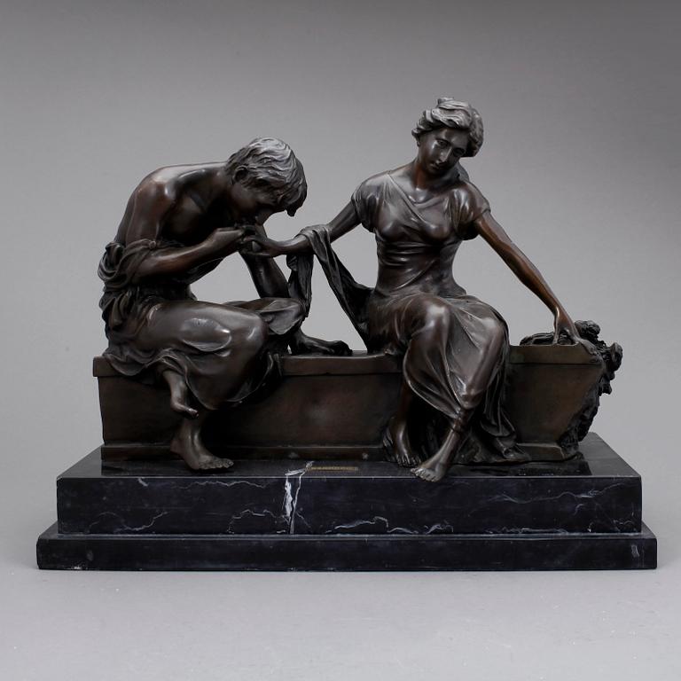 SKULPTUR, brons, 1900-talets andra hälft, bär signatur.