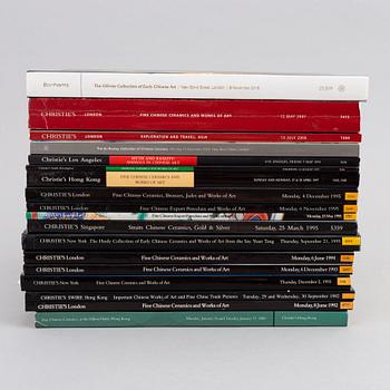 A group of 17 Christie's  and Bonhams auction catalogues from various locations, 1989-2018.