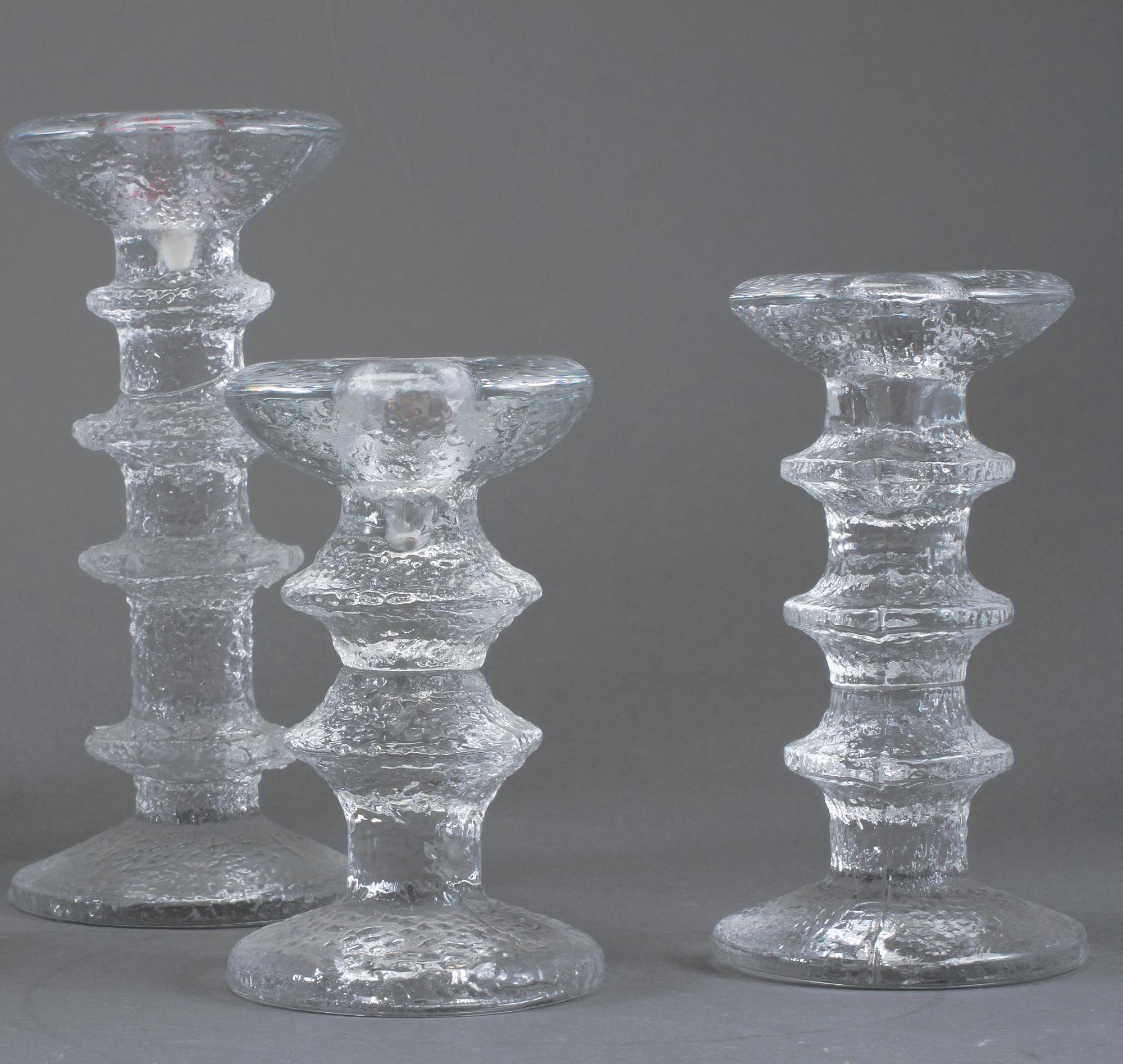 LJUSSTAKAR, 9 st, "Festivo", Timo Sarpaneva, Iittala, 1900-talets andra hälft.