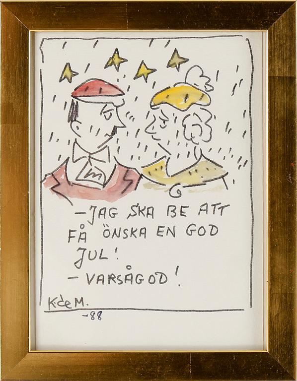 ERIK (KAR DE MUMMA) ZETTERSTRÖM, 3 st, teckningar, signerade, en daterad -88.