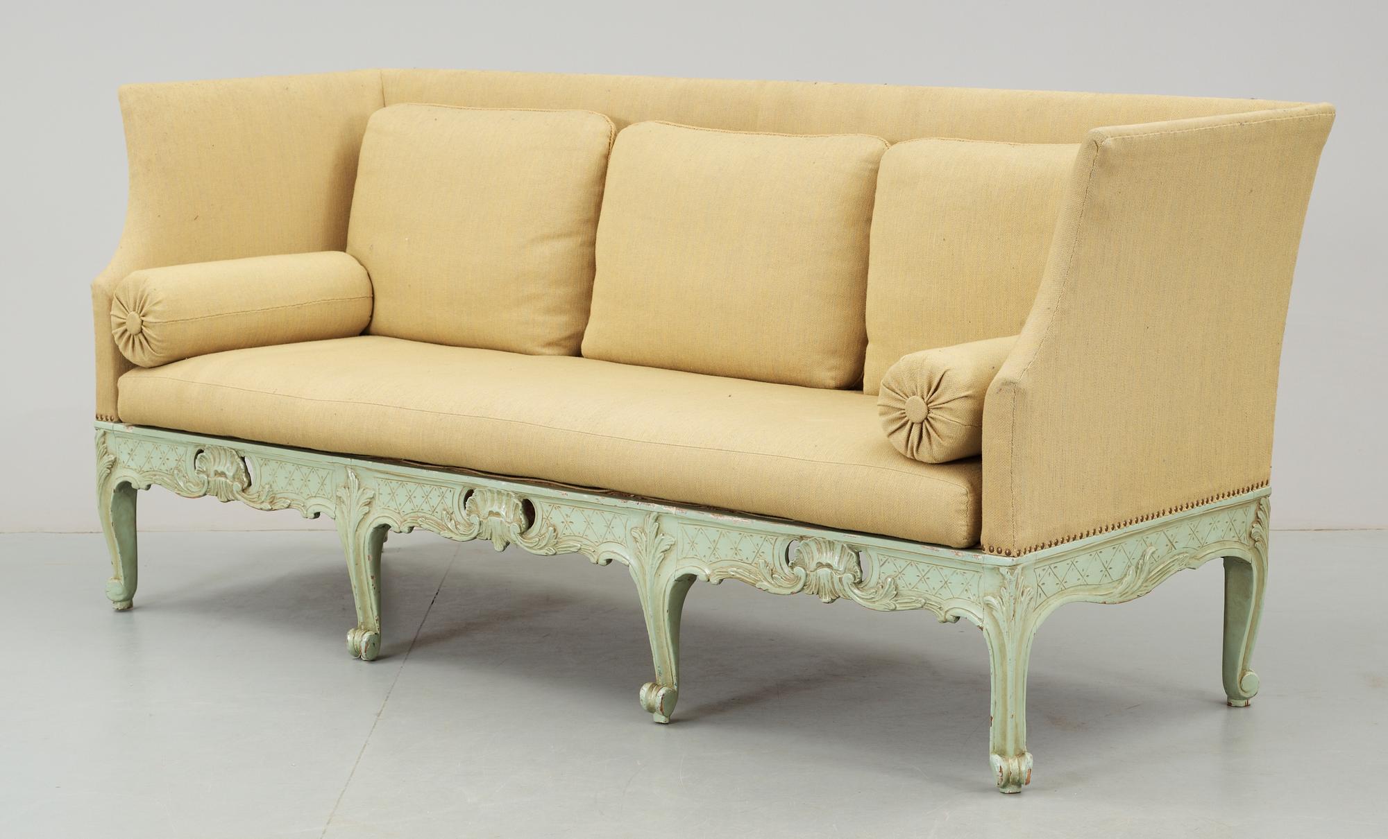 TRÅGSOFFA, rokokostil, 1900-tal.