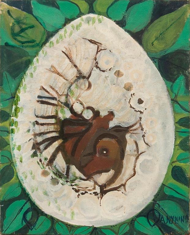 Anita Nylund, birds hatching, two pieces.