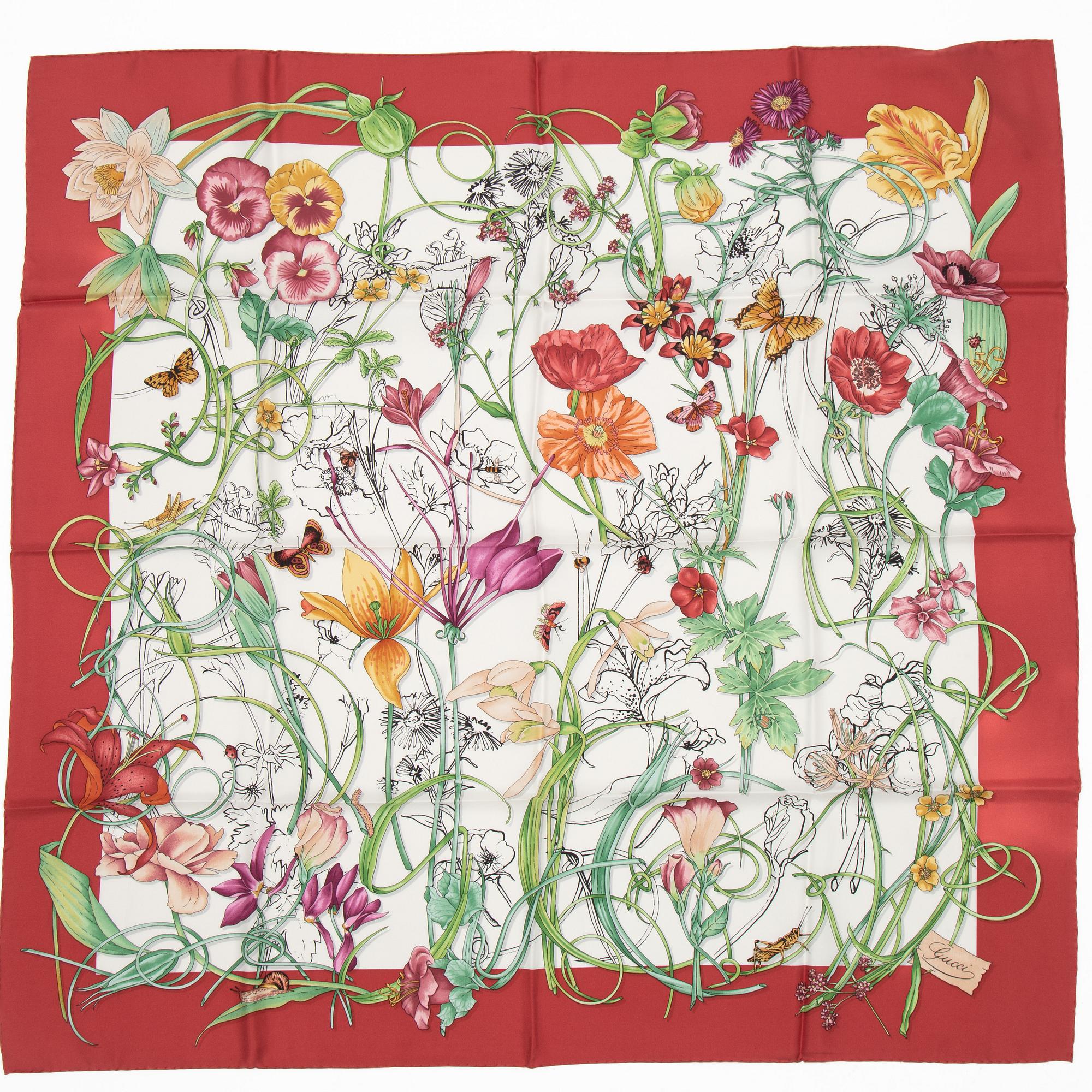 Gucci, a twill silk scarf.