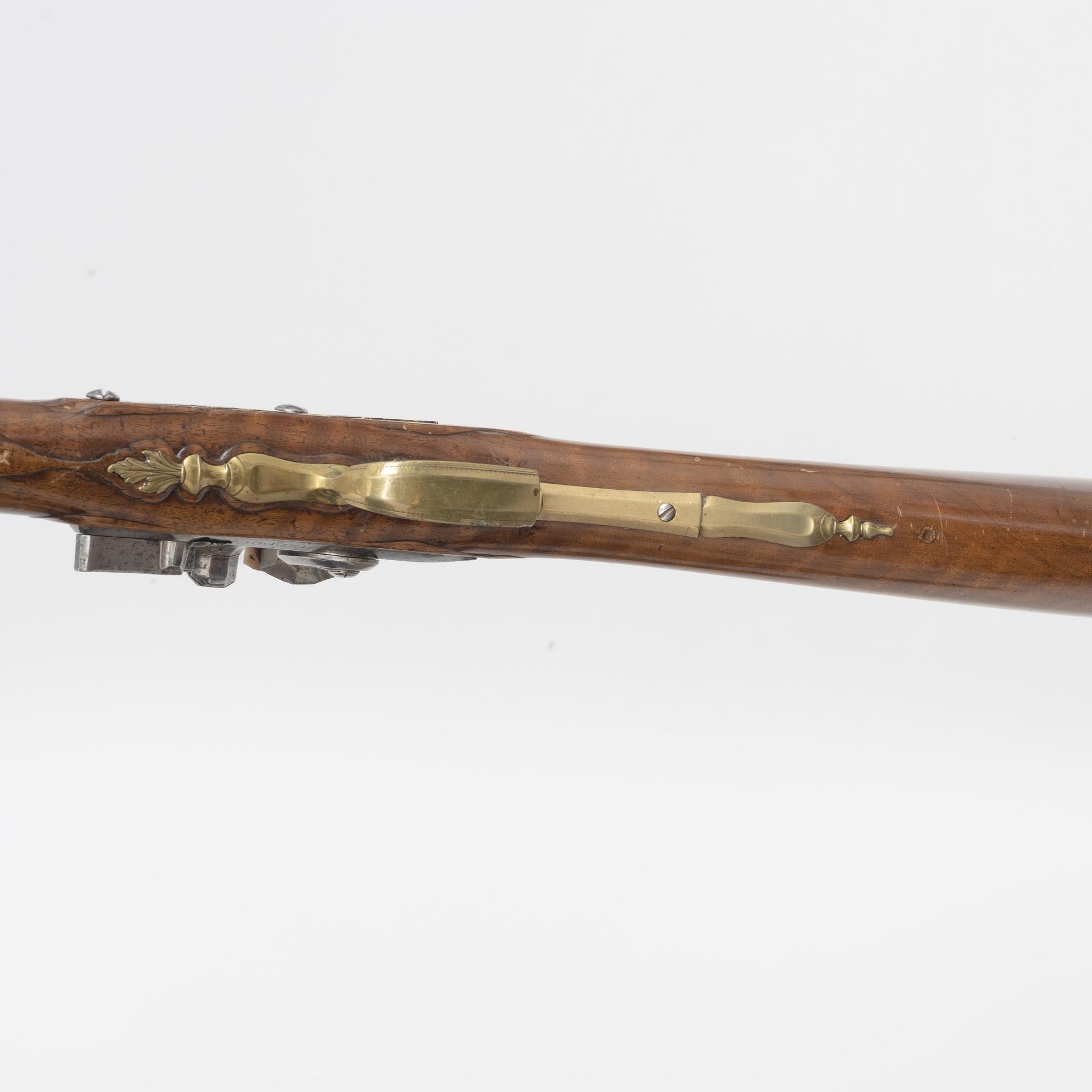 Flintlock gun, signed David Bars, Stockholm (1686-1759).