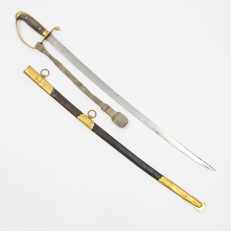 A Swedish police' sabre with scabbard, from around the year 1900.