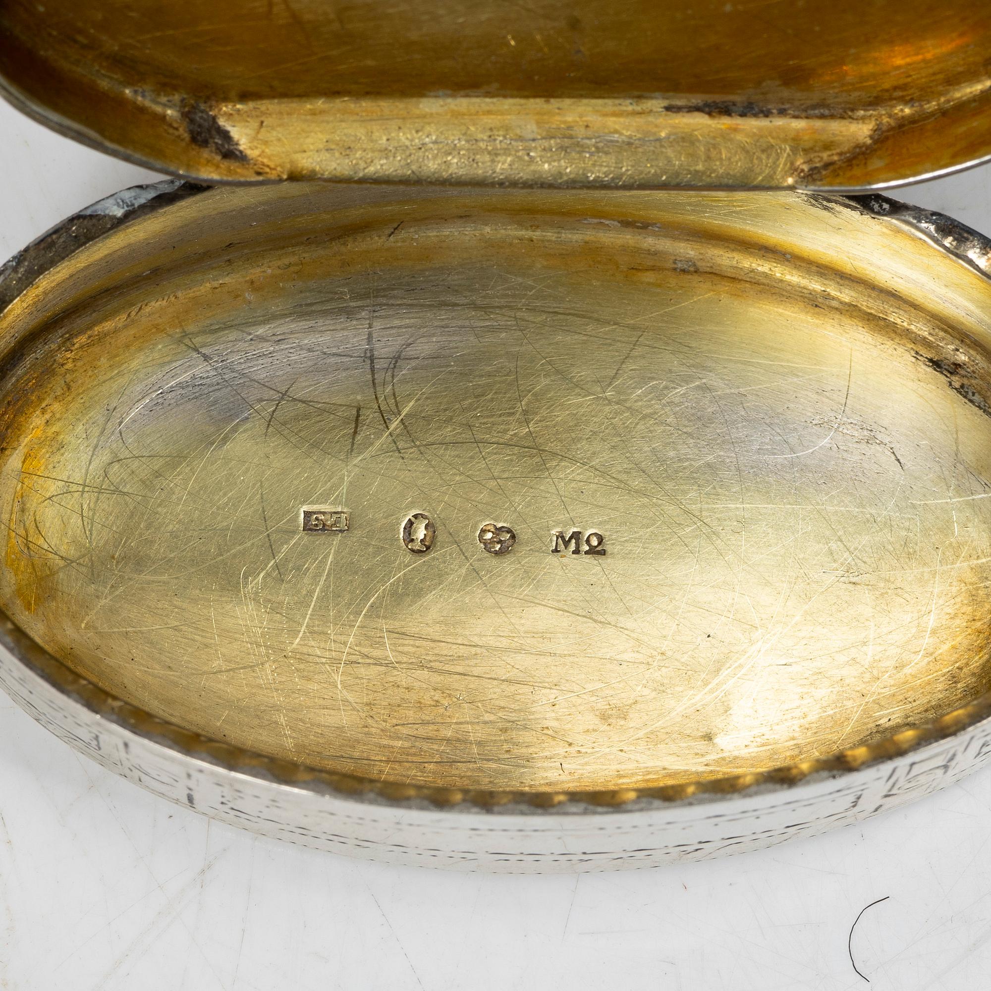 Box, silver, Erik Sorssell, Stockholm 1794.