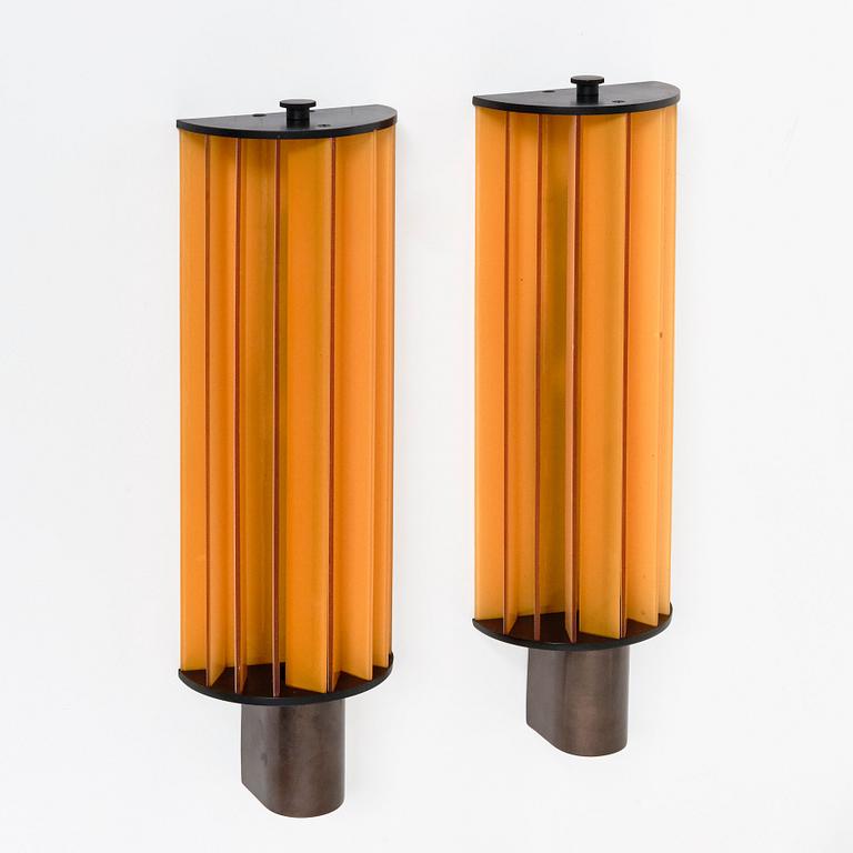 Poul Henningsen, a pair of 'Elongated (Langlyslampen)' wall lights, Louis Poulsen, Denmark post 1934.