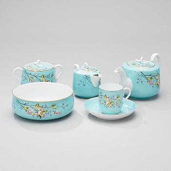 A KUZNETSOV PORCELAIN COFFEE SET, 11 PCS, Dulevo fabrik, 1864-1889 Russia.
