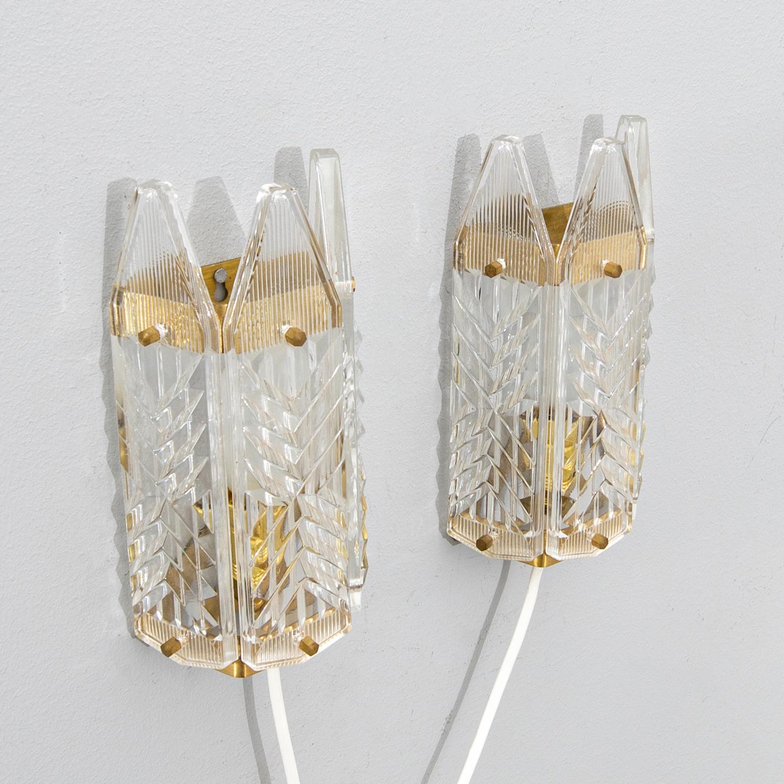 Wall lamps, a pair, second half of the 20th century.