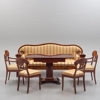 A six piece Empire/Empire style furniture suite, ealty 19th-early 20th Century.