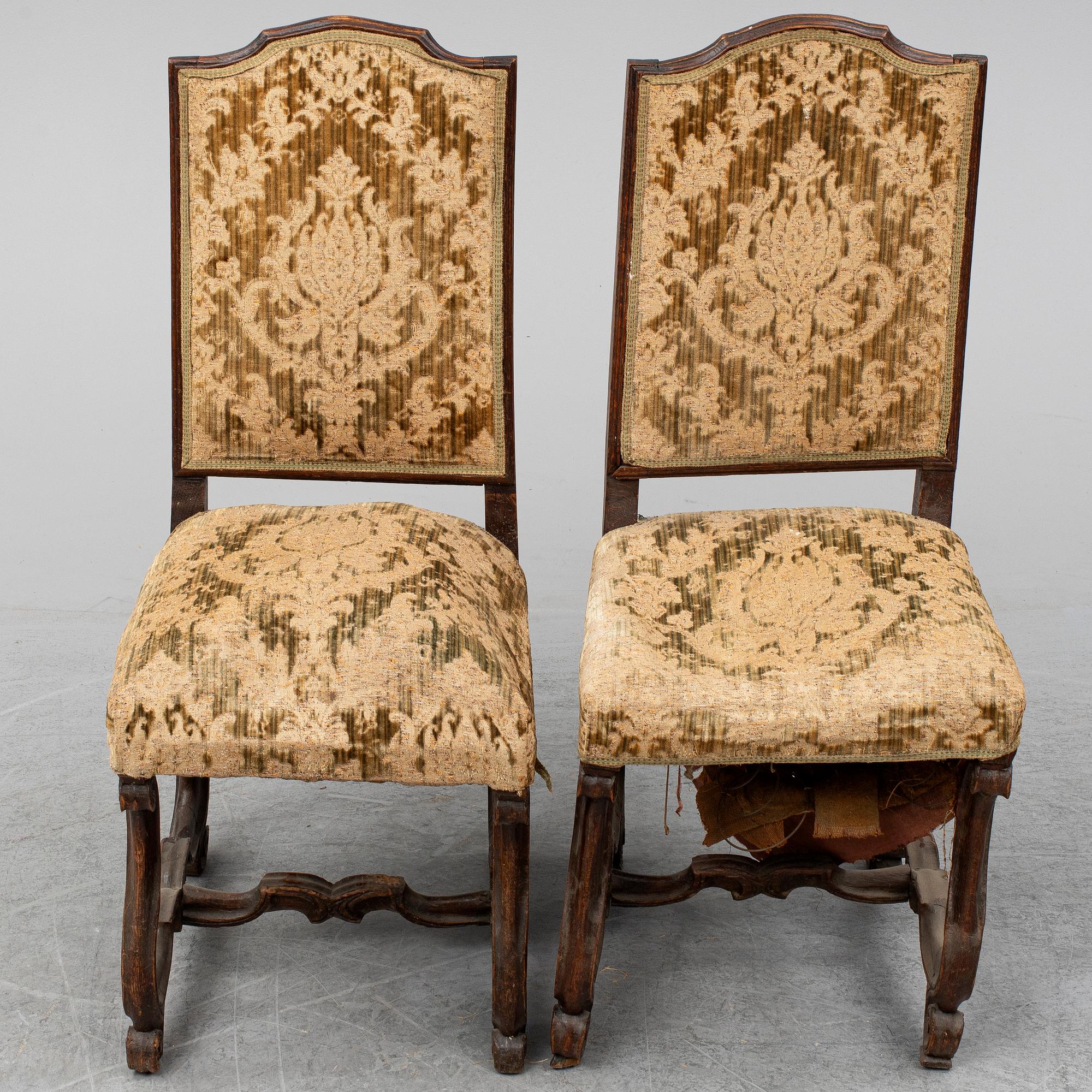 A pair of 18th century chairs.