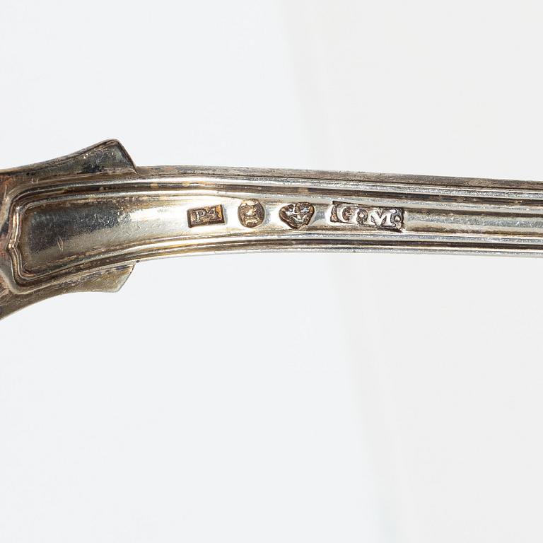 Silver, 10 pieces, Sweden, including a spoon by Gustaf Georg Rehnberg, Norrköping 1811.