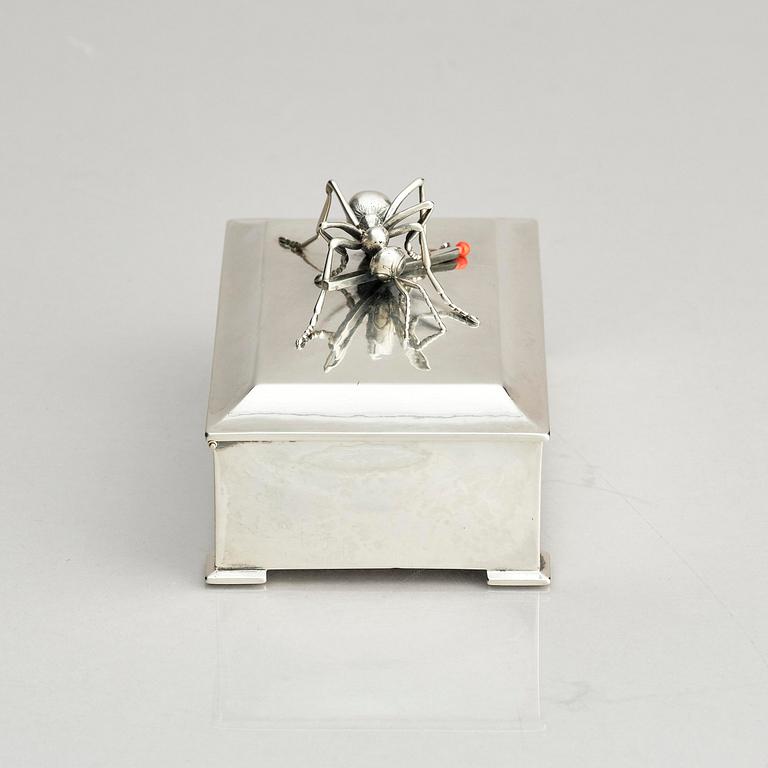 Kay Bojesen, a silver matchbox case, Copenhagen.