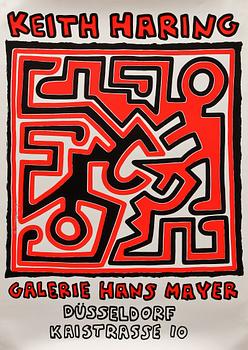 KEITH HARING, Affisch, Galerie Hans Mayer Düsseldorf, sign.