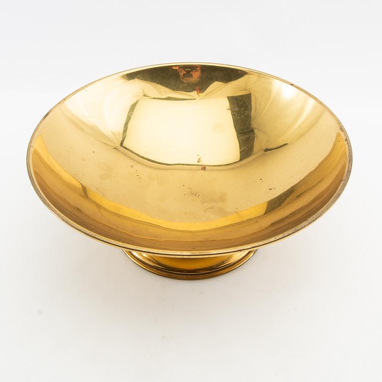 Skål på fot "Kunga-skålen" Ystad metall 1900-talets mitt andra hälft mässing.