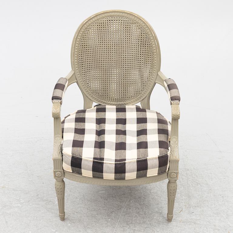 Salongsmöbel, 6 delar, gustaviansk stil, 1900-tal.