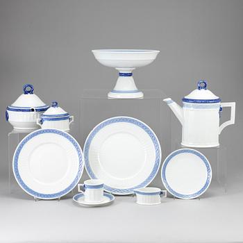 An Arnold Krog 'Blå Vifte' part porcelain coffee and tea service, Royal Copenhagen, Denmark (55 pieces).