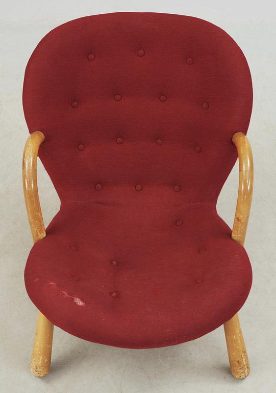 FÅTÖLJ, "Clam Chair" / "Muslinge", Philip Arctander, tillskriven, 1940/50-tal.