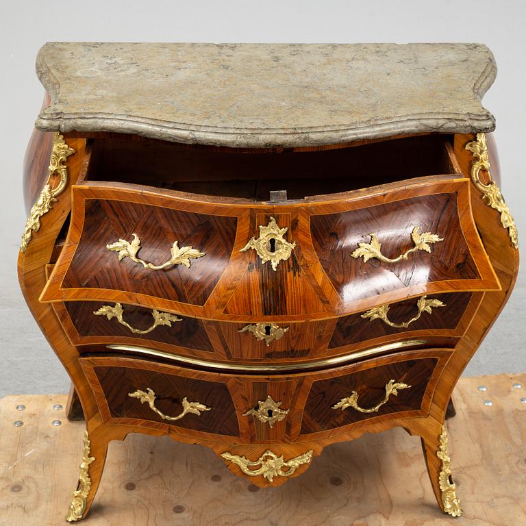 A Swedish Rococo 18th century commode presumably by Gustaf Foltiern (master in Stockholm 1771-1804).