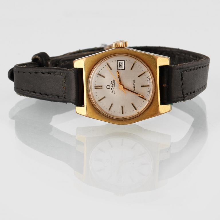 ARMBANDSUR, Omega Geneve, guld på stål, ca 1970-tal.