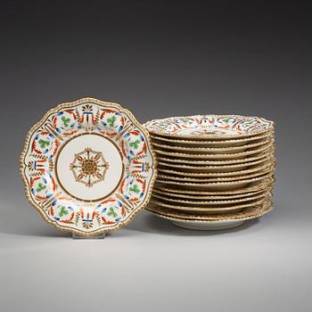 A part dinner service, Presumably Russia, 19th Century. (19 pieces).