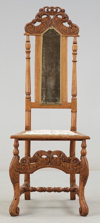 STOL, sk. Crown chair, barockstil, 1800-tal.