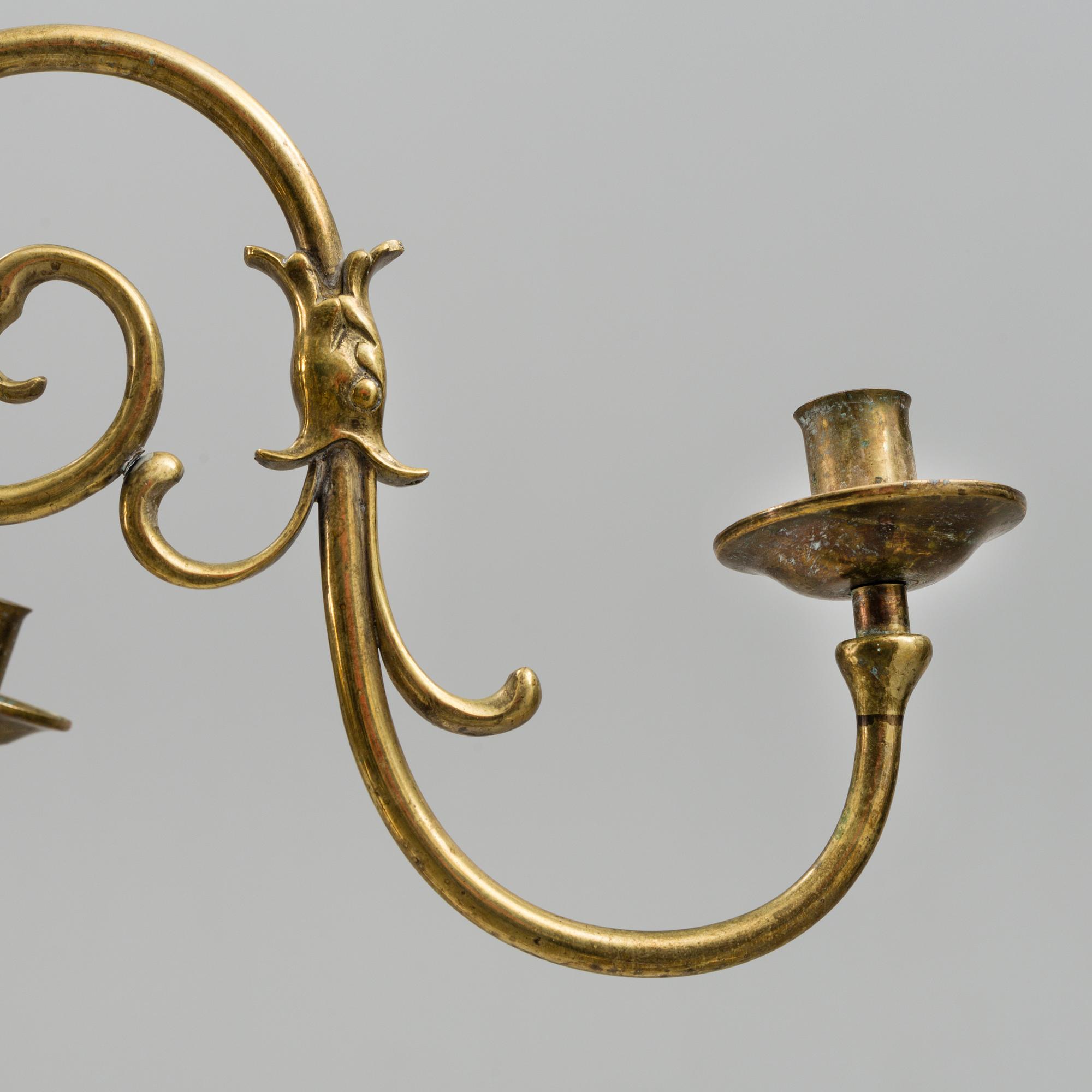 a brass chandelier, 20th century.