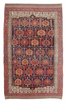 1235. SEMI-ANTIQUE KURDISH probably. 176 x 121 cm (as well as approximitley 6-7 cm patterned flat weave at each end).